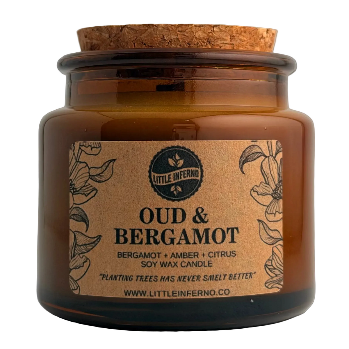 Oud & Bergamot Scented Candle