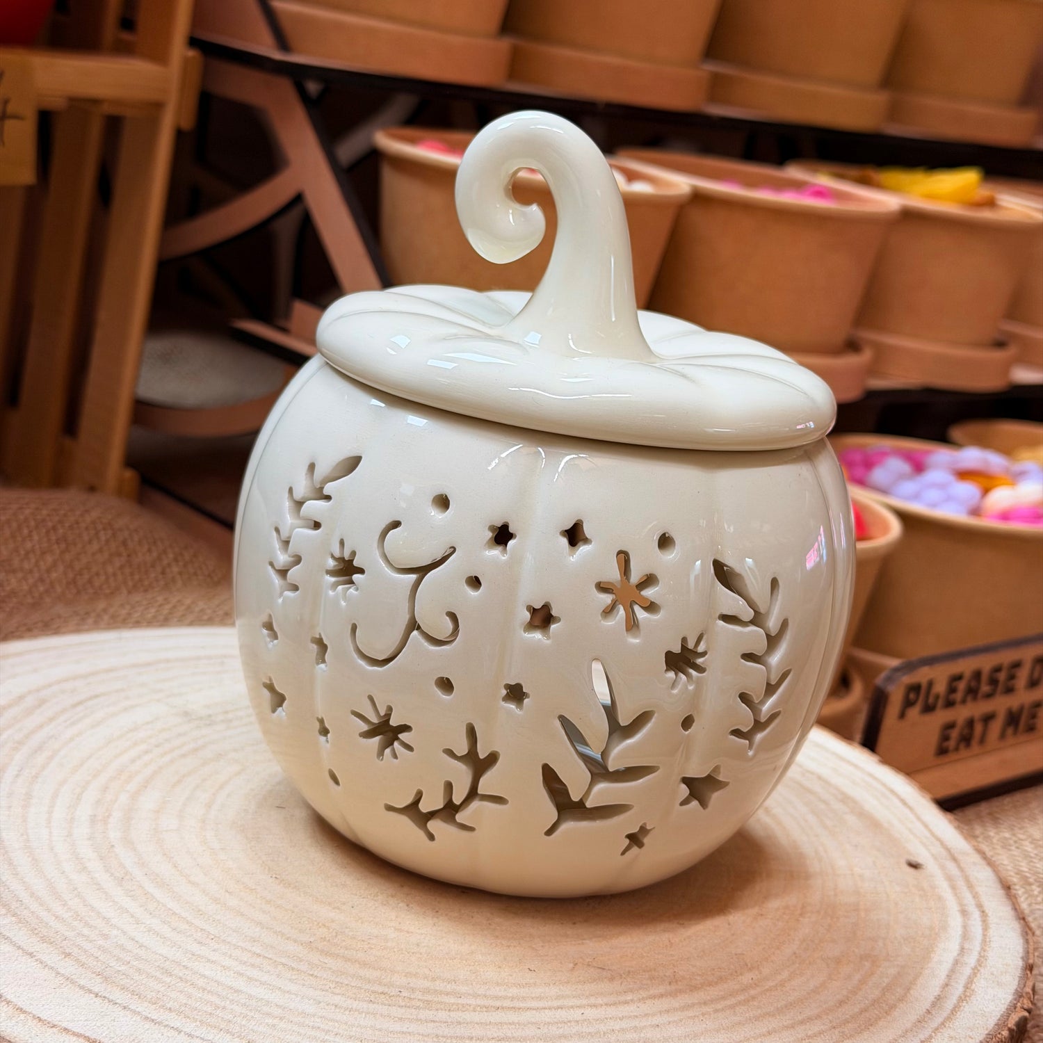 Carved White Pumpkin