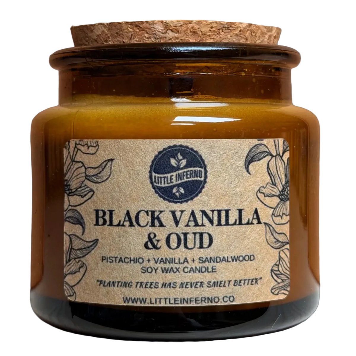 Black vanilla & Oud Scented Candle