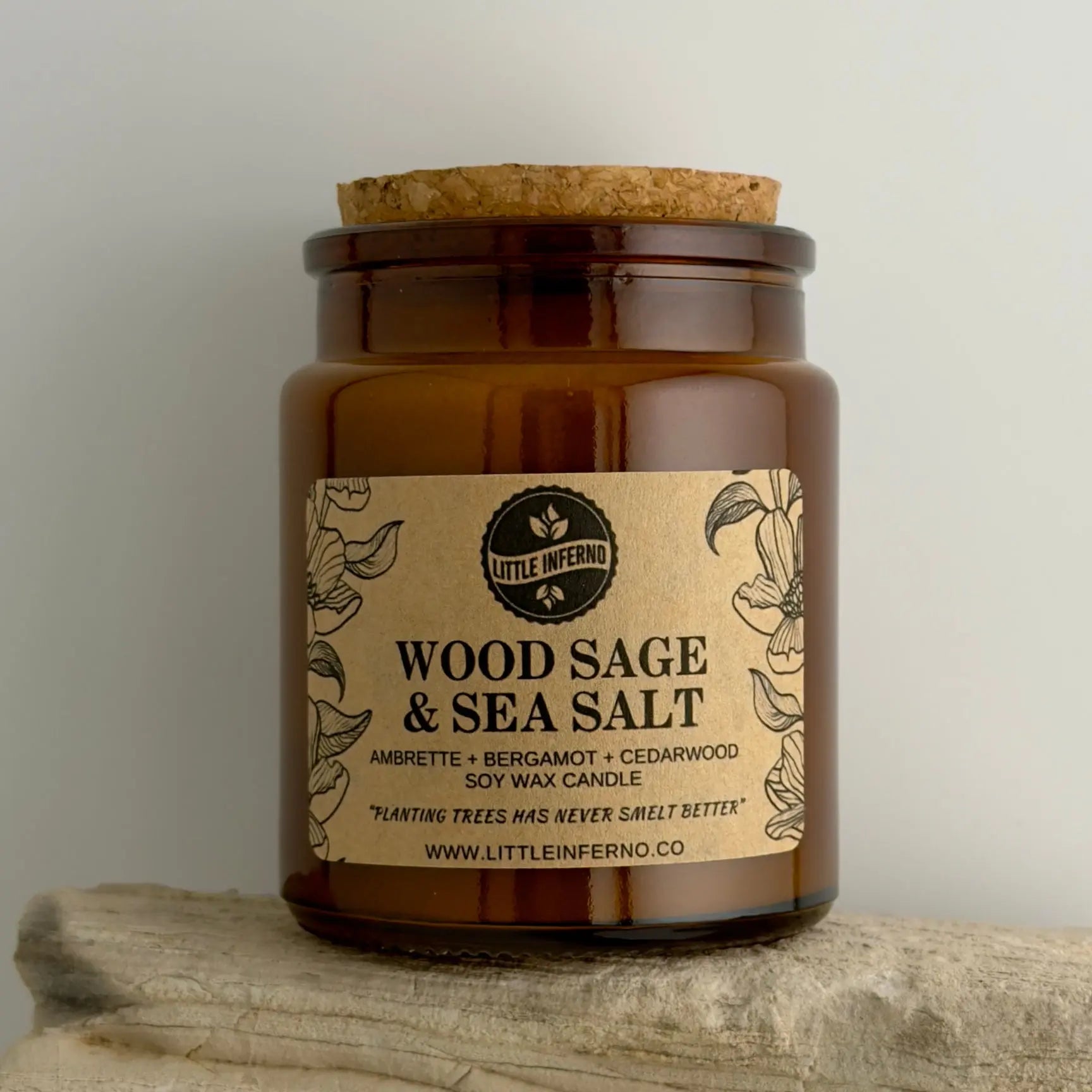 Wood Sage & Sea Salt Scented Candle little inferno